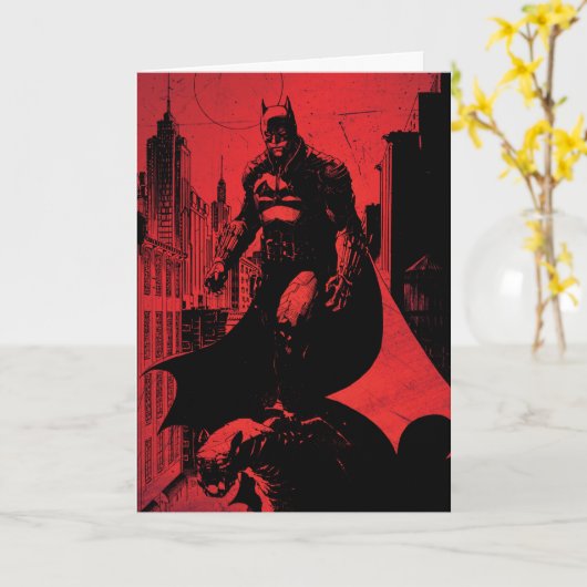 Batman Comic Book Illustration Kaart (Gele Bloem)
