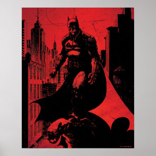 Batman Comic Book Illustration Poster