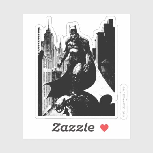 Batman Comic Book Illustration Sticker (Vel)