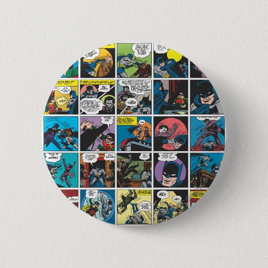 Batman Comic Panel 5x5 Ronde Button 5,7 Cm (Voorkant)