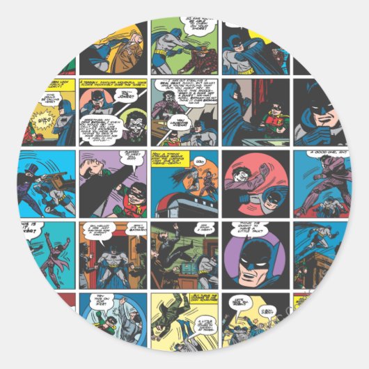 Batman Comic Panel 5x5 Ronde Sticker (Voorkant)