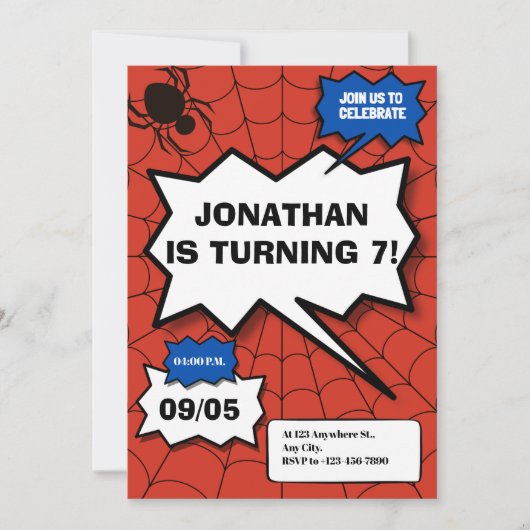 Batman Comic Style Kinderen Verjaardag Kaart (Voorkant)