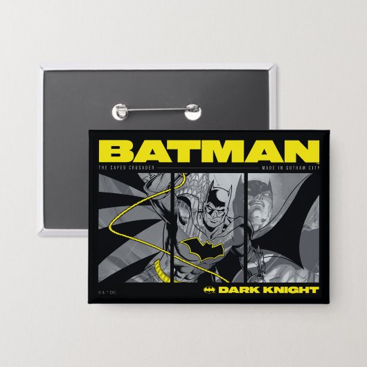 Batman Comic Tri-Panel Graphic Button (Voorkant / Achterkant)