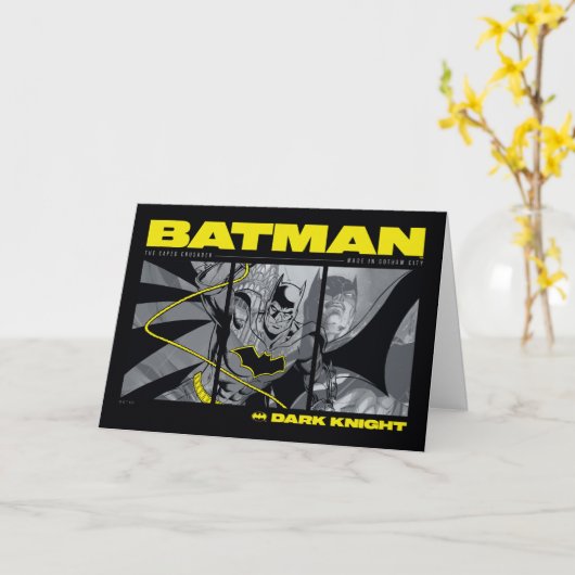 Batman Comic Tri-Panel Graphic Kaart (Gele Bloem)