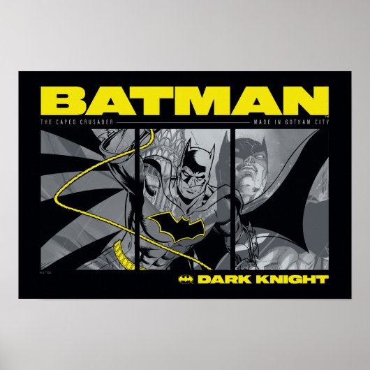 Batman Comic Tri-Panel Graphic Poster (Voorkant)