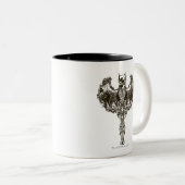 Batman Cowl en Skull Crest Tweekleurige Koffiemok (Voorkant rechts)