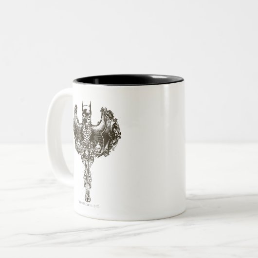 Batman Cowl en Skull Crest Tweekleurige Koffiemok (Voorkant links)