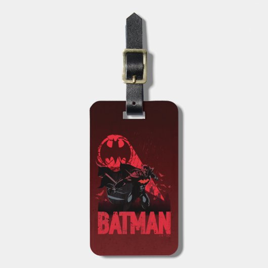 Batman Crimson Bat Signal Bagagelabel (Voorkant verticaal)