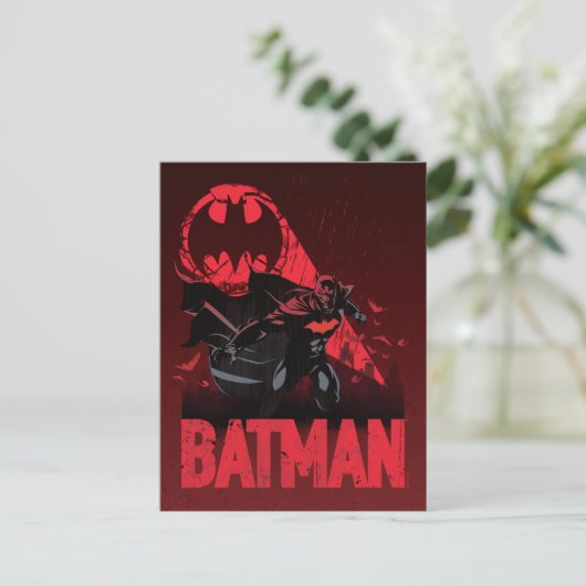 Batman Crimson Bat Signal Briefkaart (Staand voorkant)