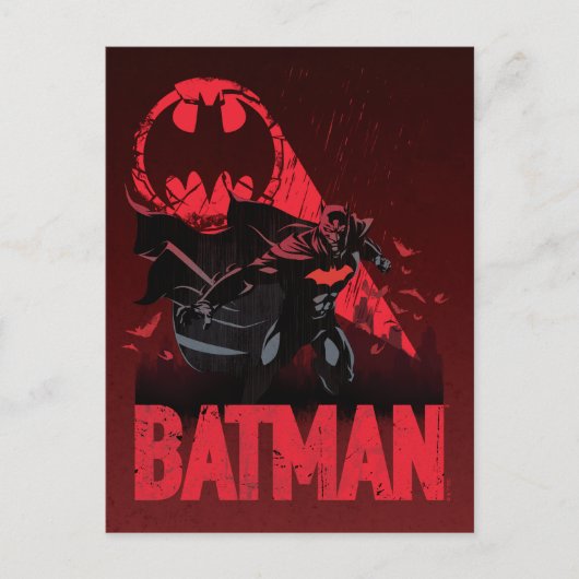 Batman Crimson Bat Signal Briefkaart (Voorkant)
