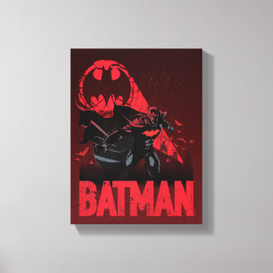 Batman Crimson Bat Signal Canvas Afdruk