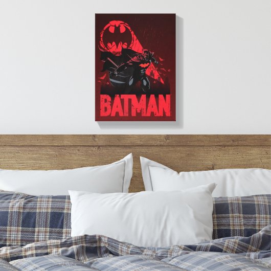 Batman Crimson Bat Signal Canvas Afdruk (Insitu (Slaapkamer))
