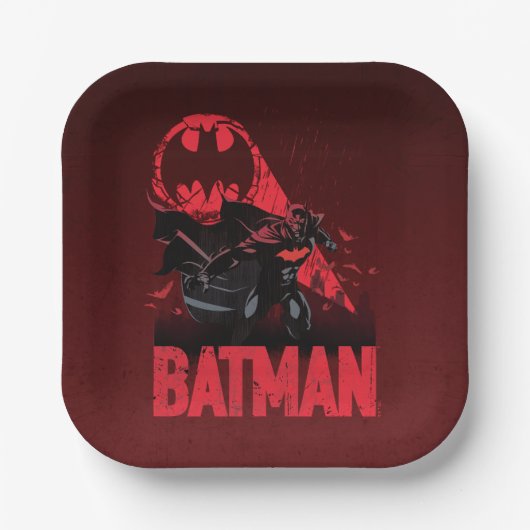 Batman Crimson Bat Signal Papieren Bordje (Voorkant)