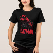 Batman Crimson Bat Signal Tri-Blend Shirt (Voorkant)
