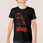 Batman Crimson Bat Signal Tri-Blend Shirt (Voorkant)