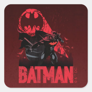 Batman Crimson Bat Signal Vierkante Sticker