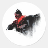 Batman Crimson Batarang Ronde Sticker (Voorkant)