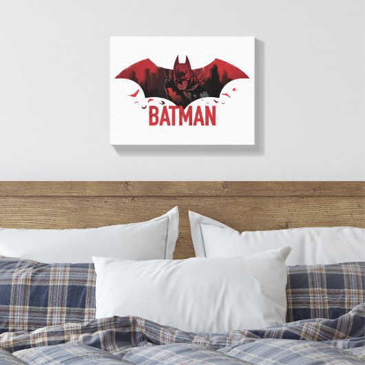 Batman Crimson Gotham Icon Canvas Afdruk (Insitu (Slaapkamer))