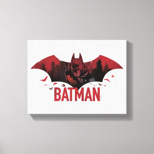 Batman Crimson Gotham Icon Canvas Afdruk (Voorkant)