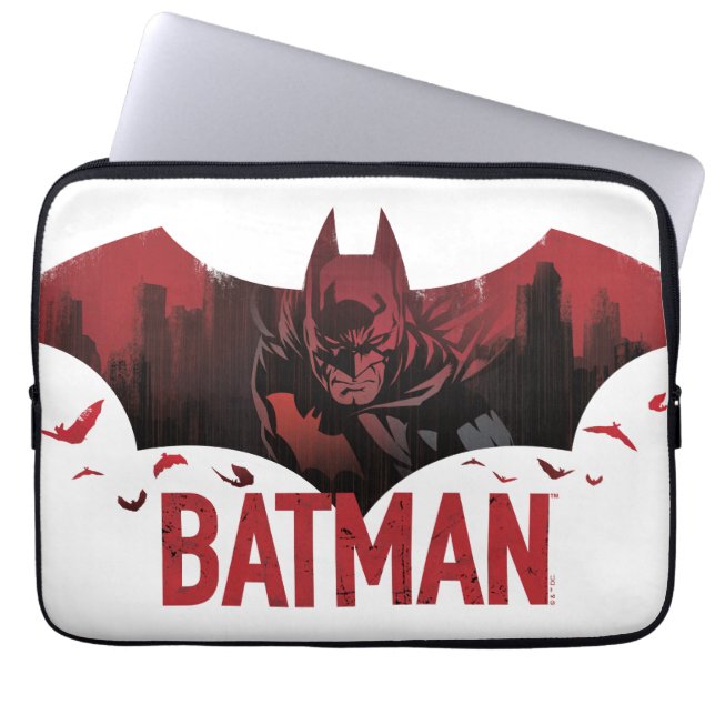 Batman Crimson Gotham Icon Laptop Sleeve (Voorkant)
