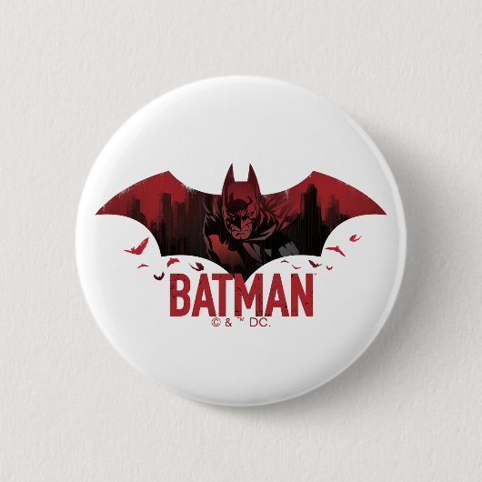 Batman Crimson Gotham Icon Ronde Button 5,7 Cm (Voorkant)