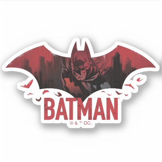 Batman Crimson Gotham Icon Sticker (Voorkant)