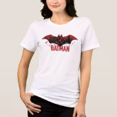 Batman Crimson Gotham Icon Tri-Blend Shirt (Voorkant)