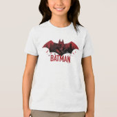 Batman Crimson Gotham Icon Tri-Blend Shirt (Voorkant)