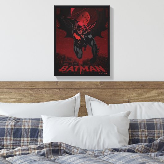 Batman Crimson Leap Canvas Afdruk (Insitu (Slaapkamer))