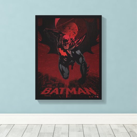 Batman Crimson Leap Canvas Afdruk (Insitu (Houten vloer))