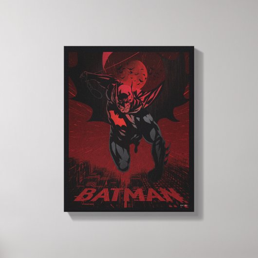 Batman Crimson Leap Canvas Afdruk (Voorkant)