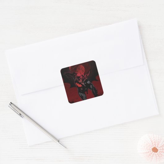 Batman Crimson Leap Vierkante Sticker (Envelop)