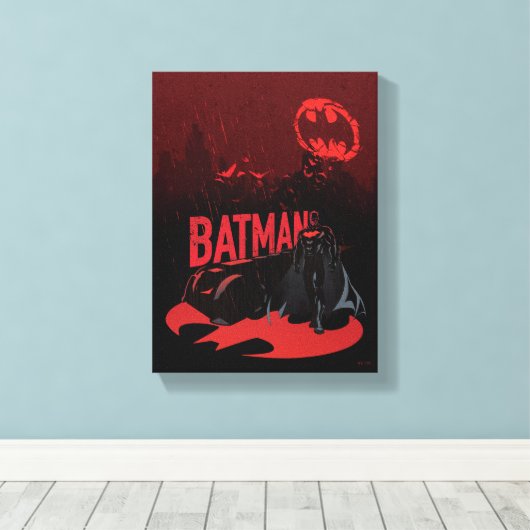 Batman Crimson Rain Canvas Afdruk (Insitu (Houten vloer))