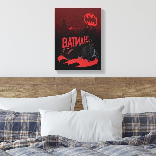 Batman Crimson Rain Canvas Afdruk (Insitu (Slaapkamer))