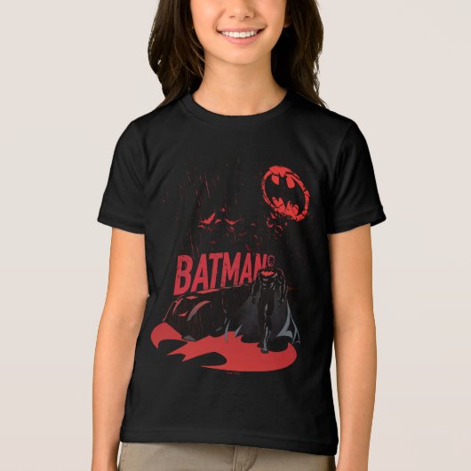 Batman Crimson Rain Tri-Blend Shirt (Voorkant)