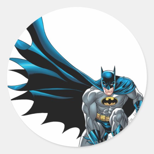 Batman Crouches Ronde Sticker (Voorkant)