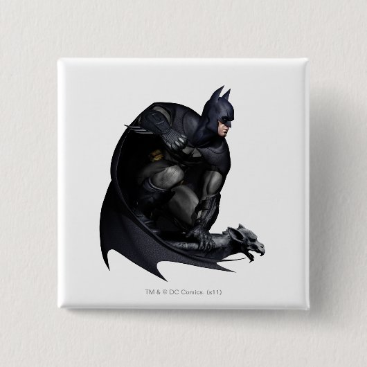 Batman Crouching Vierkante Button 5,1 Cm (Voorkant)