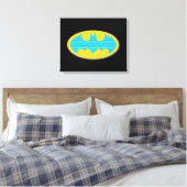 Batman | Cyaan Stripesymbool Canvas Afdruk (Insitu (Slaapkamer))