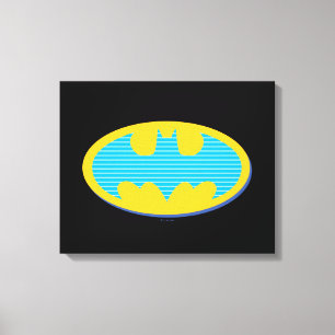 Batman Cyaan Stripesymbool Canvas Afdruk