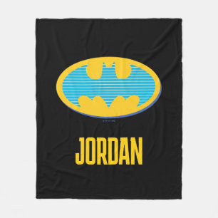 Batman   Cyaan Stripesymbool Fleece Deken
