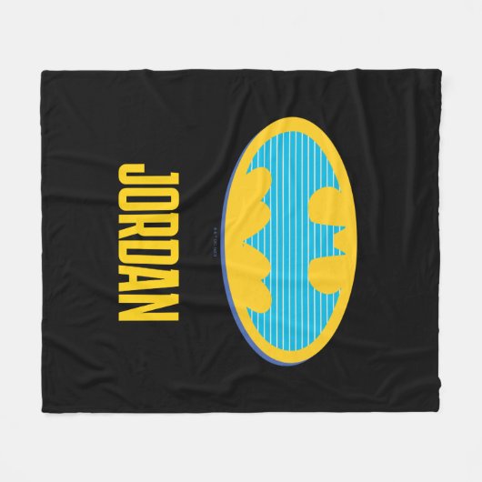 Batman | Cyaan Stripesymbool Fleece Deken (Voorkant (Horizontaal))