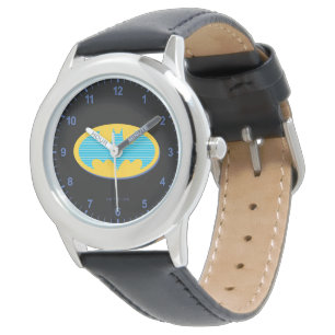 Batman   Cyaan Stripesymbool Horloge