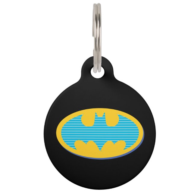 Batman | Cyaan Stripesymbool Huisdierpenning (Voorkant)