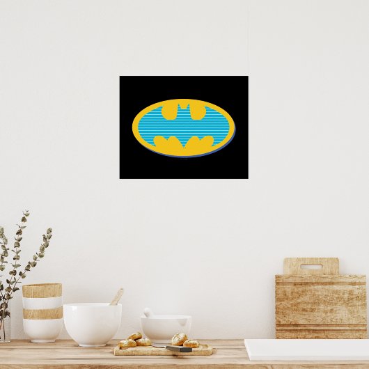 Batman | Cyaan Stripesymbool Poster (Keuken)