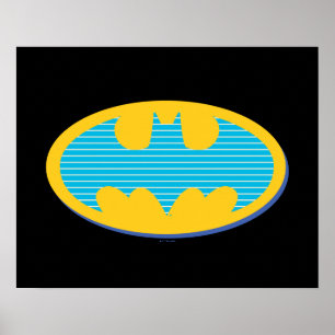 Batman   Cyaan Stripesymbool Poster