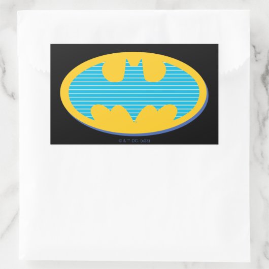 Batman | Cyaan Stripesymbool Rechthoekige Sticker (Tas)