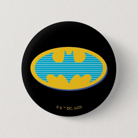 Batman | Cyaan Stripesymbool Ronde Button 5,7 Cm (Voorkant)