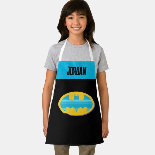 Batman | Cyaan Stripesymbool Schort (Insitu)