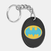 Batman | Cyaan Stripesymbool Sleutelhanger (Voorkant Links)