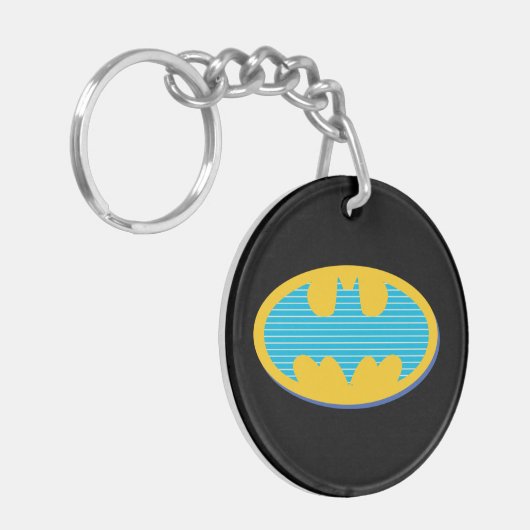 Batman | Cyaan Stripesymbool Sleutelhanger (Voorkant Links)